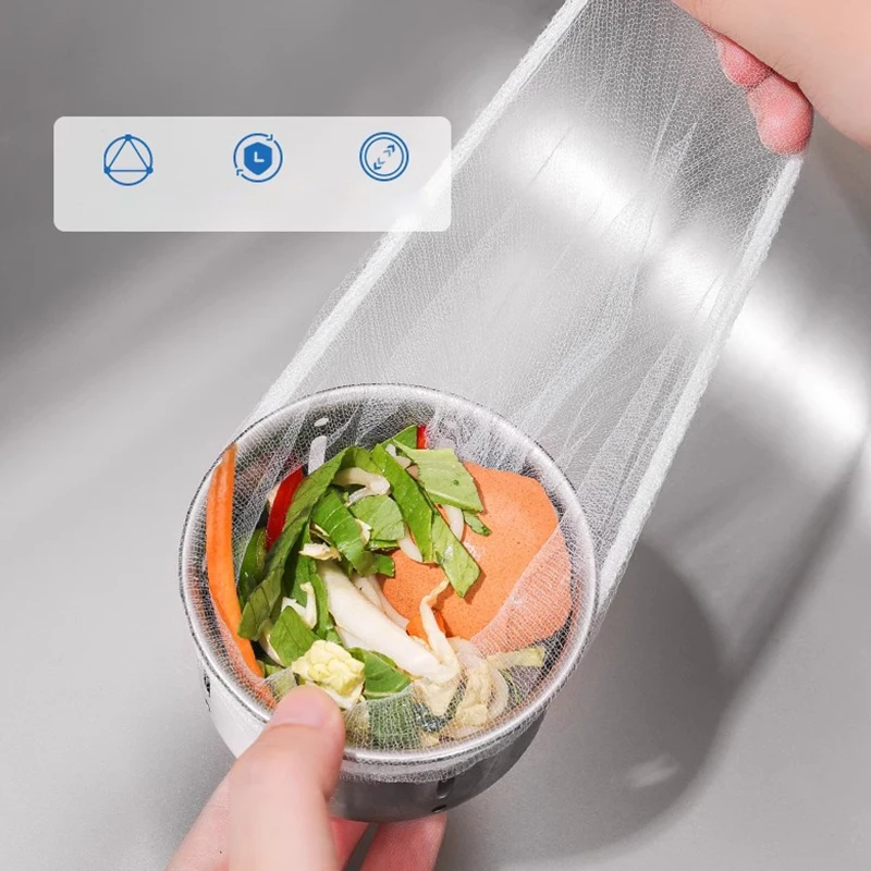 100Pcs/Pack Disposable Sink Filter Kitchen Sewer Net Garbage Strainer Bag Bathroom Drain Hair Blocking Prevention Sink Strainer