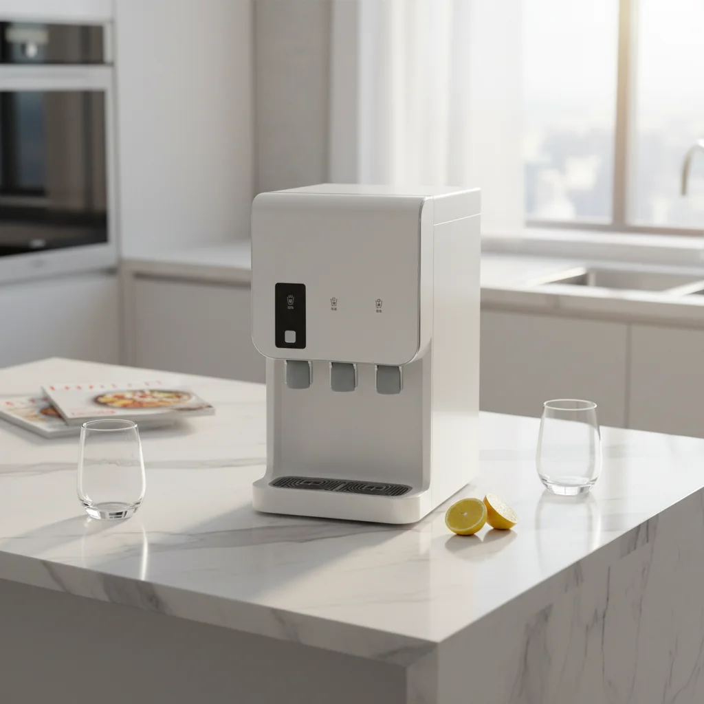 Electric Household New Type 3-Taps Water Dispenser Instant Hot Cold Desktop Tankless Plastic Housing Filter for Hotels