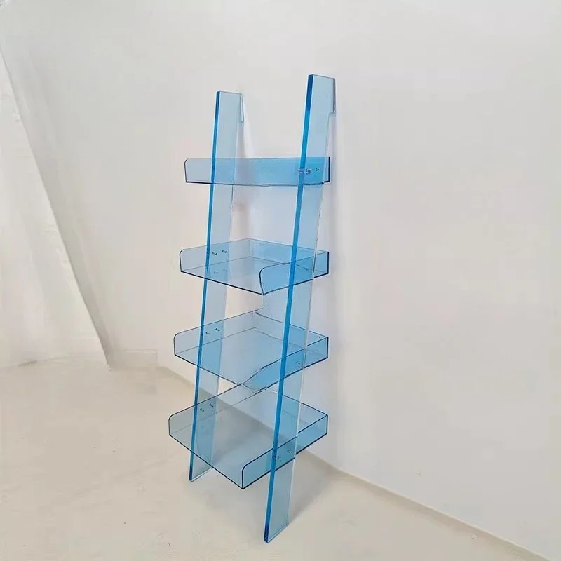 Nordic style simple shelf acrylic living room storage rack display rack designer multi-layer floor bookshelf