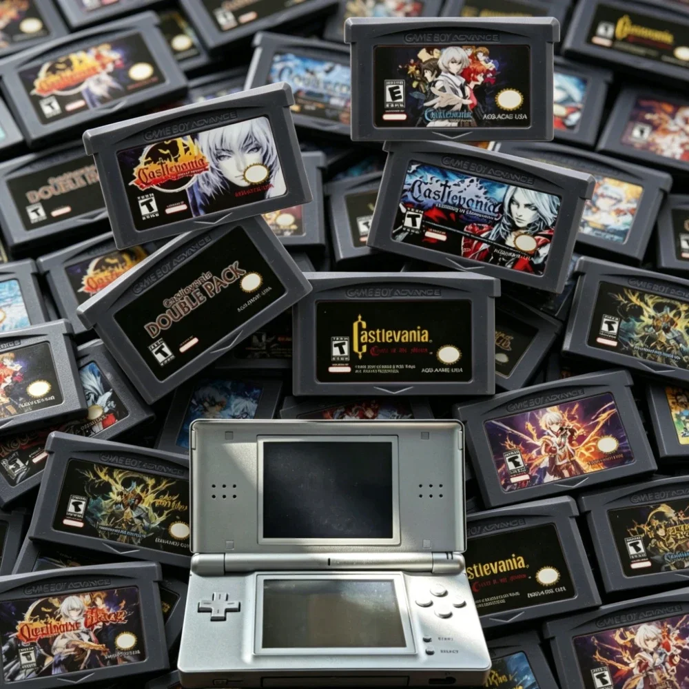 Nuevo Cartucho de Juego Castlevania GBA Compatible con USA y EUR de 32 Bits, Paquete Doble: Circle of the Moon, Harmony of Dissonance, Aria of Sorrow