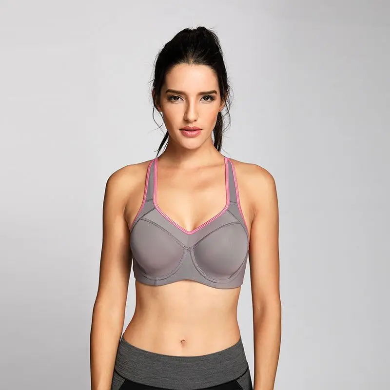 حمالة صدر رياضية للنساء مقاومة للصدمات، دعم كامل، ظهر متسابق عالي التأثير، مبطن بخفيف، حمالات صدر داخلية #2