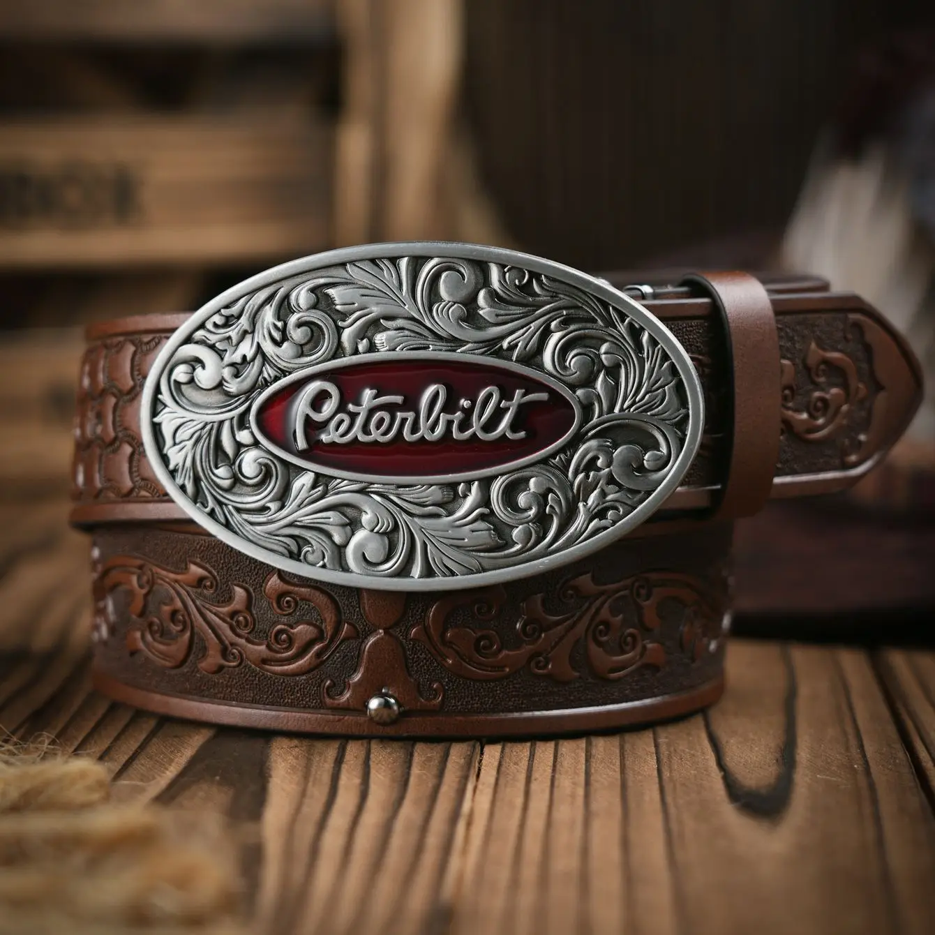 A men\'s western denim style PU belt