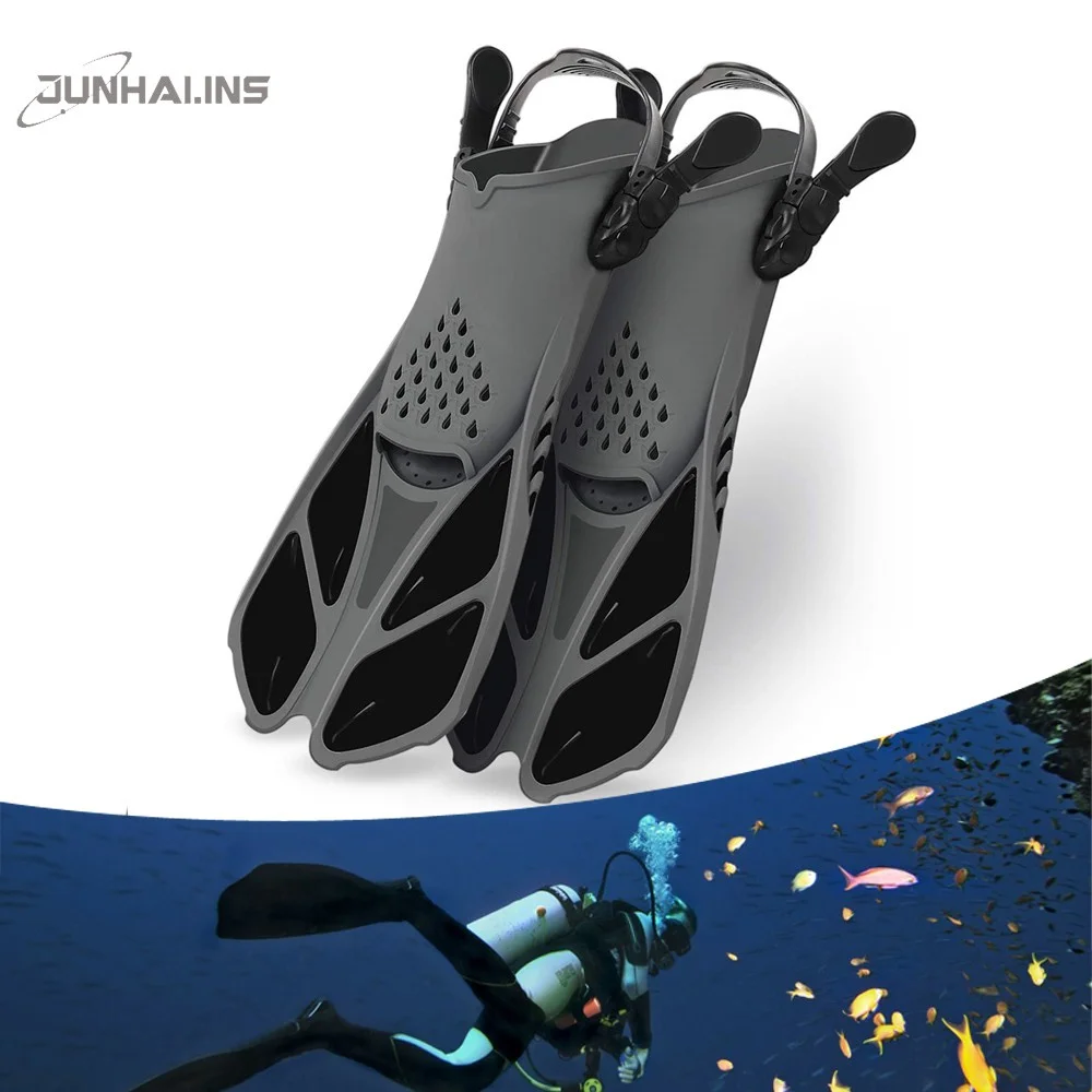 

Snorkel Fins, Swim Fins Travel Size Short Adjustable for Snorkeling Diving Adult Men Women Kids Open Heel Swimming Flippers