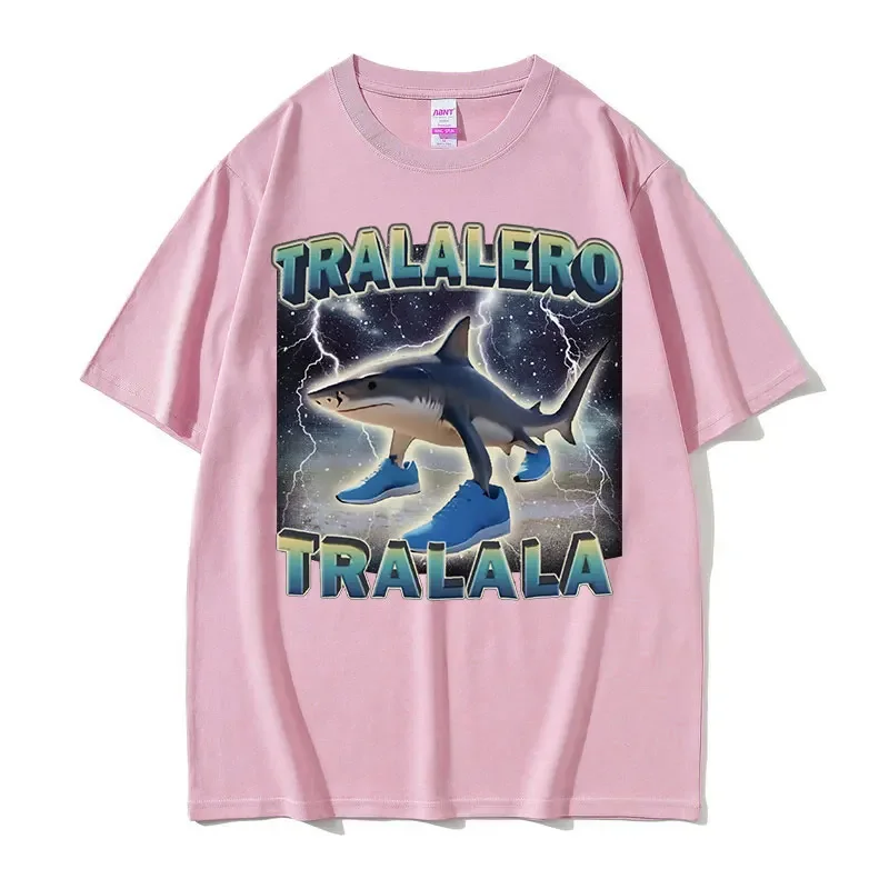 Tralalero Tralala Divertente Squalo Meme T-shirt Moda Squalo accogliente con scarpe Regali T-shirt Donna Casual Vendita calda T-shirt