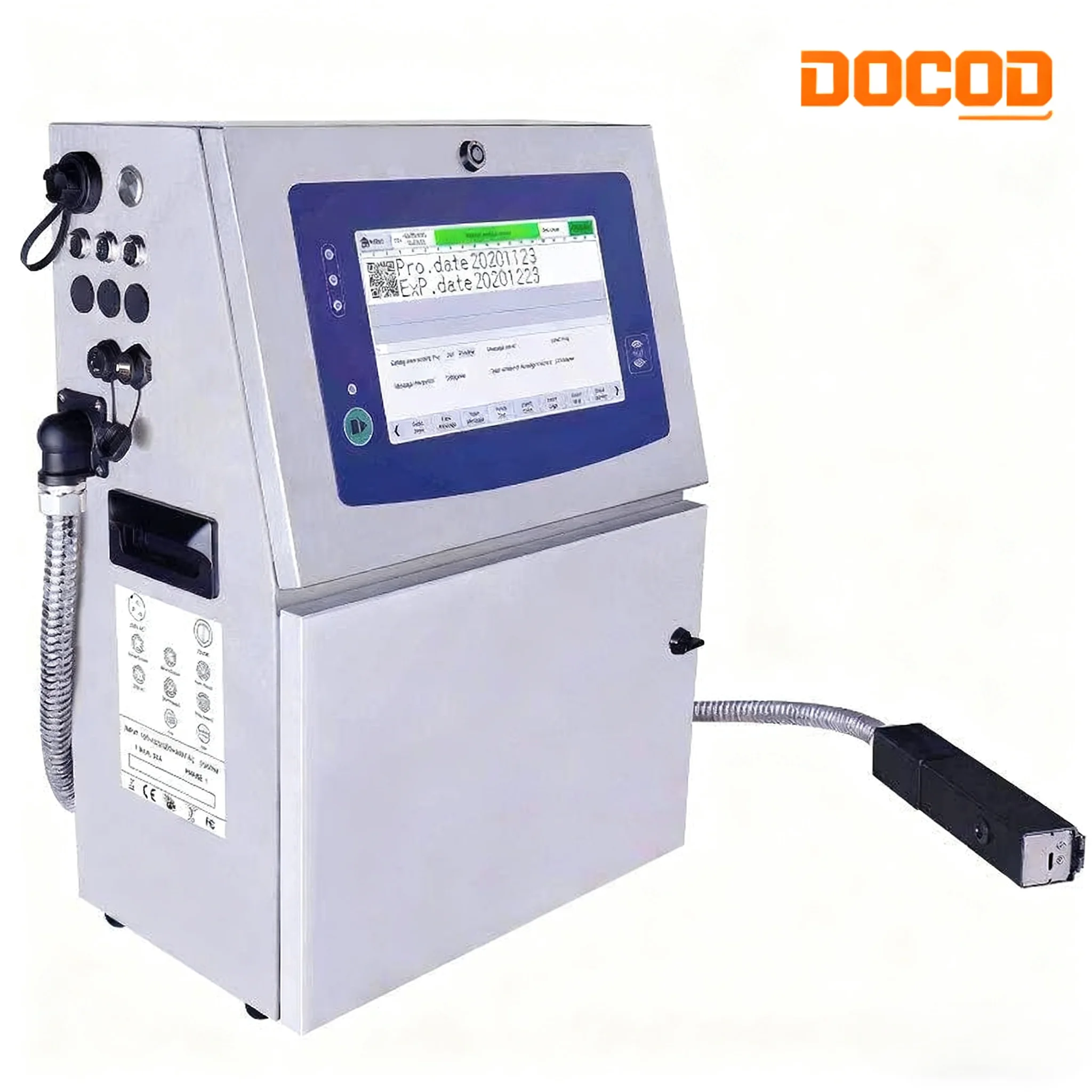DOCOD OEM/ODM S1000 CIJ Continuous Inkjet Jet Printer Ink Mrp Printing Machine for Expiry Date logo Barcode Batch Number Wire