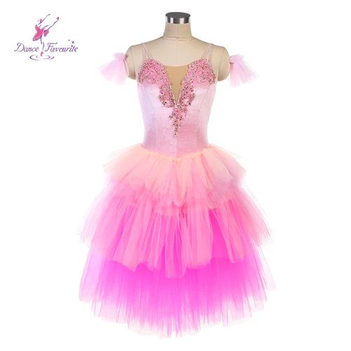 Tutús de ballet favoritos de la danza 22035 Tutús de ballet de vals de las flores Traje de tutú de ballet largo romántico rosa