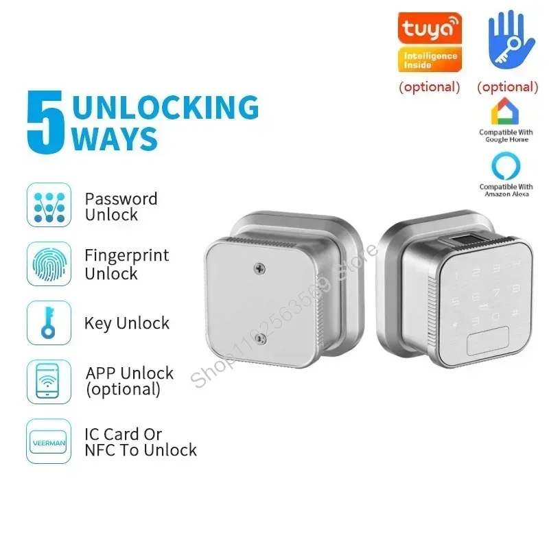 Tuya WIFI Smart Electronic Door Lock Fingerprint Lock TTlock Fingerprint Password IC Card APP Key Unlock USB Emergency Charge