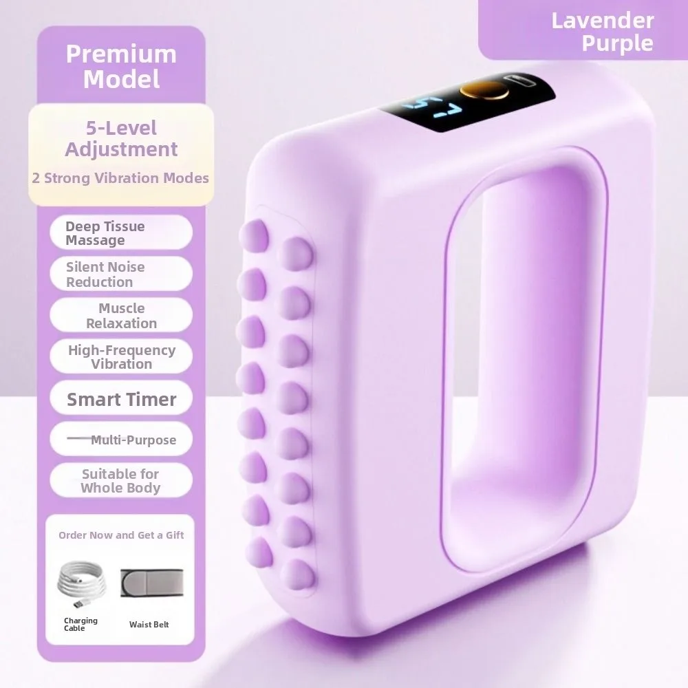 

Rechargeable Fascia Ring Massager Hand-held 5 Speed Vibration Waist Massager Portable Electric Fascia Ring for Neck Arm Leg