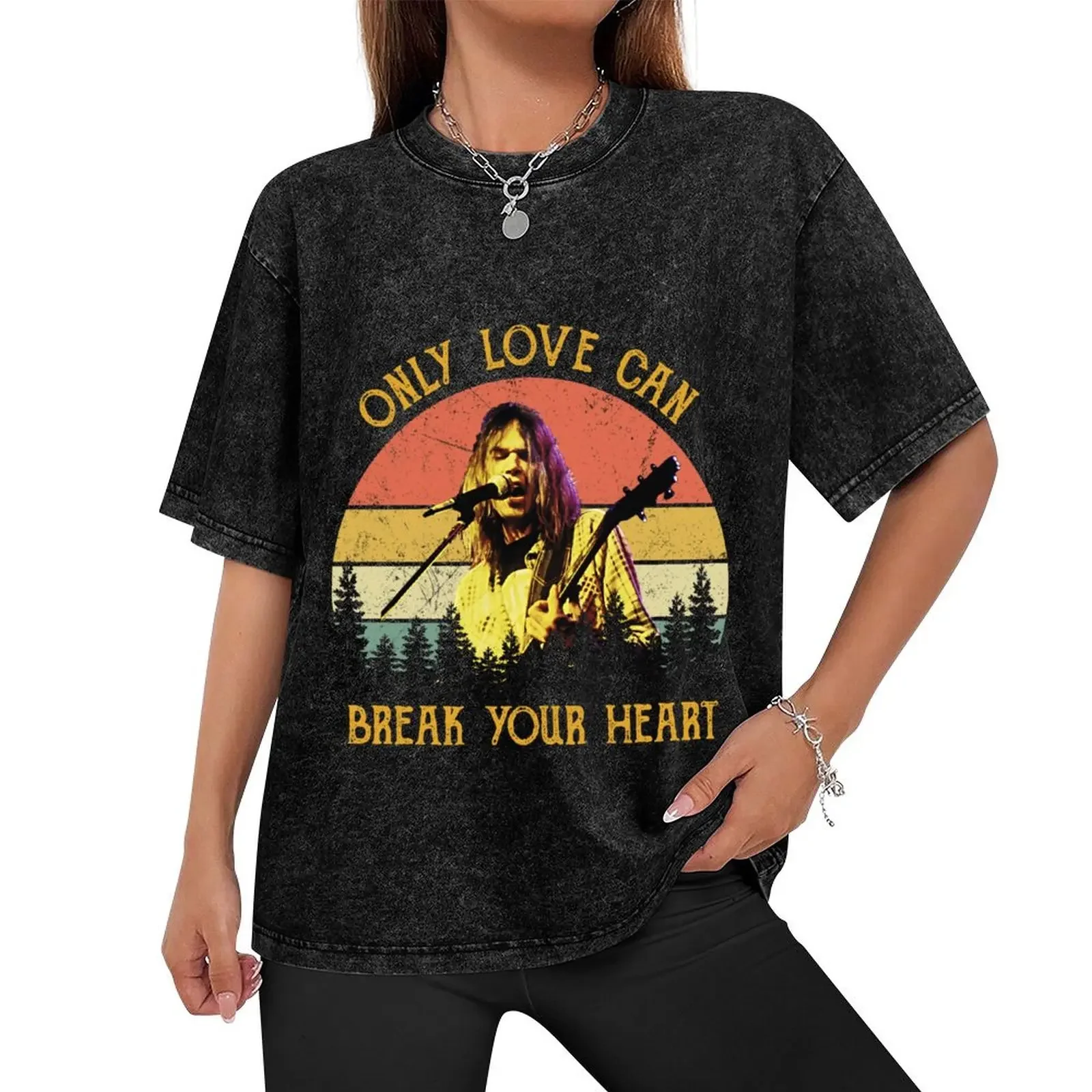 Vintage Retro Young Only Love Can Break Your Heart T-Shirt cute tops cheap stuff shirts graphic tee tee shirts for men