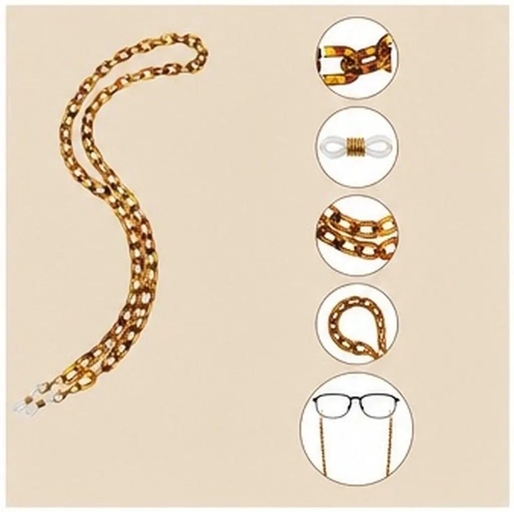 1Pcs Brown Acrylic Eyeglass Anti-Lost Chain Long-Lasting Luster Fine Polished Delicate Workmanship Sunglasses Chain Eyeglasses