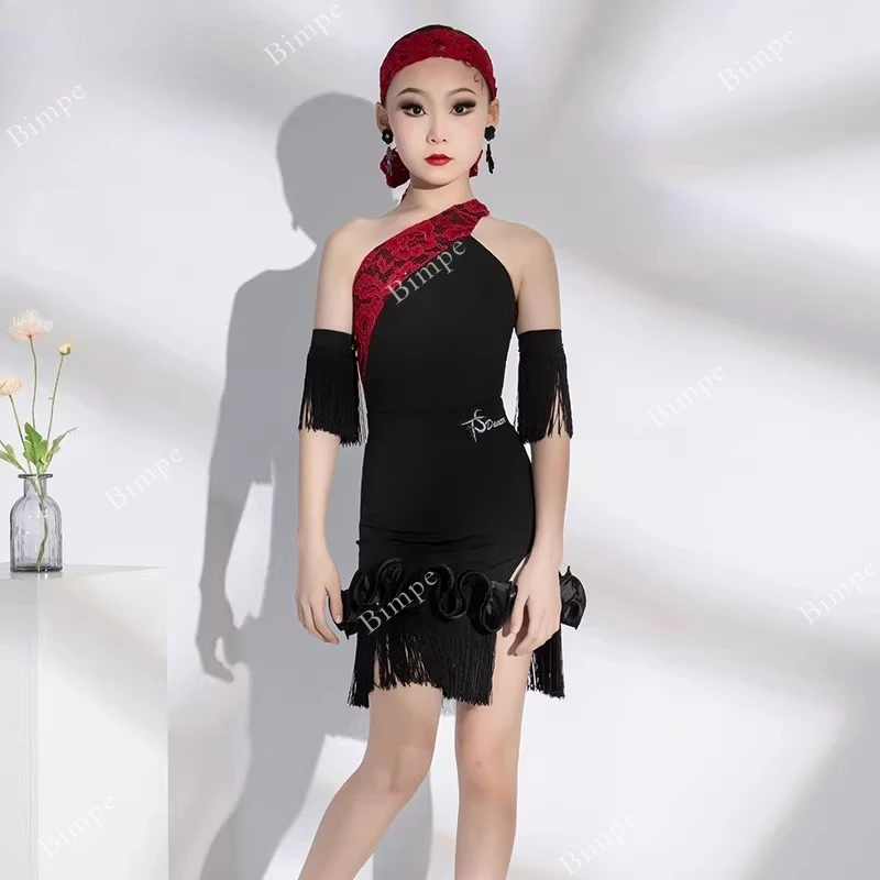 

Платья для соревнований по бальным танцам для девочек, детские платья с бахромой для латиноамериканских танцев, платья для самбы и румбы для девочек, стандартный танцевальный костюм