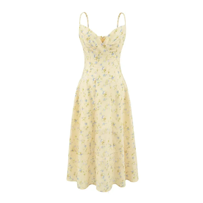

Withered 2026 Spring New European And American Style Women's Fashion Sexy Spicy Girl Flower Printed Slimming Strap Dress