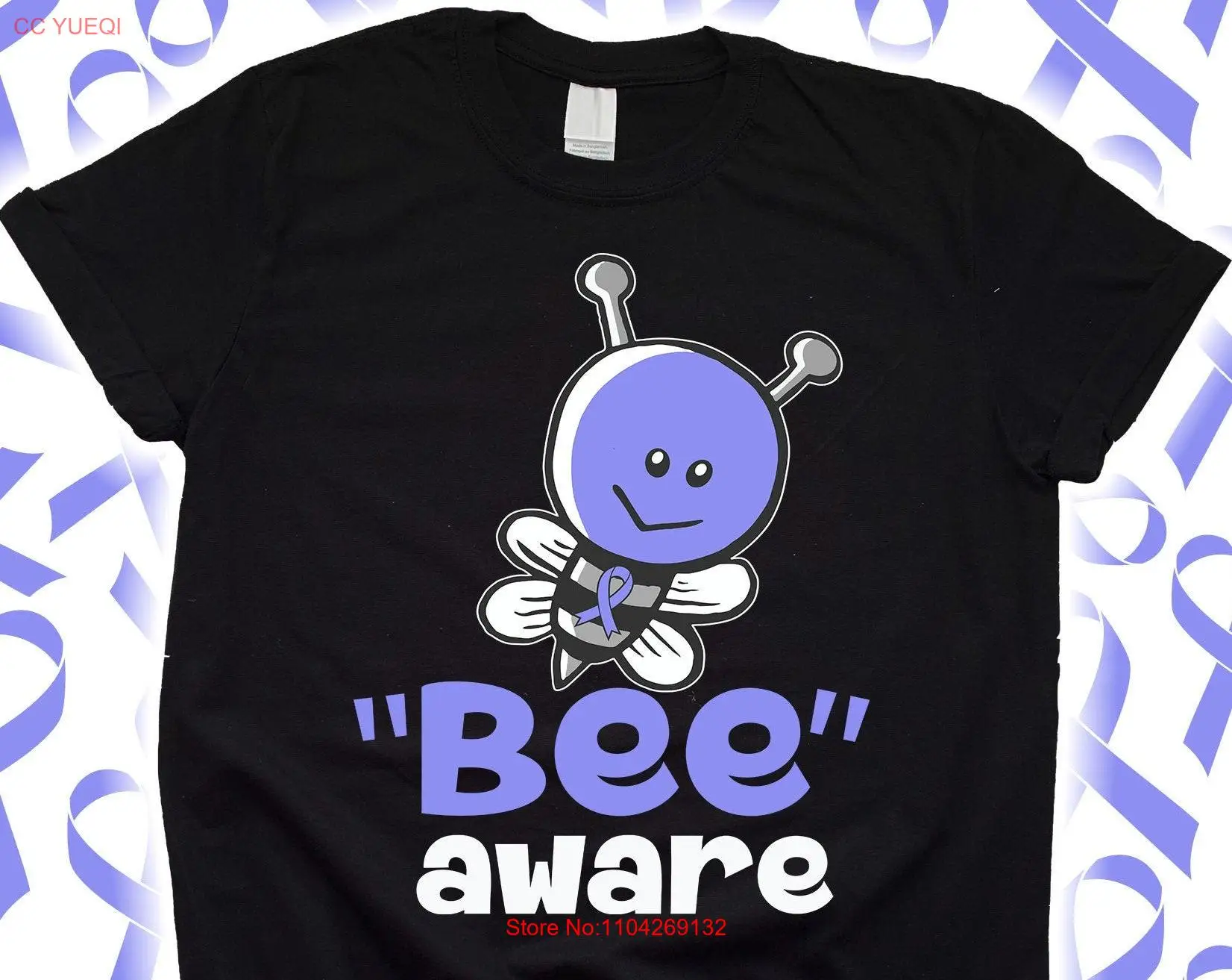 

Футболка Bee Aware с информацией о раке эзофаге для детей, футболка SweaT Throat Survivor Ribbon с длинными или короткими рукавами