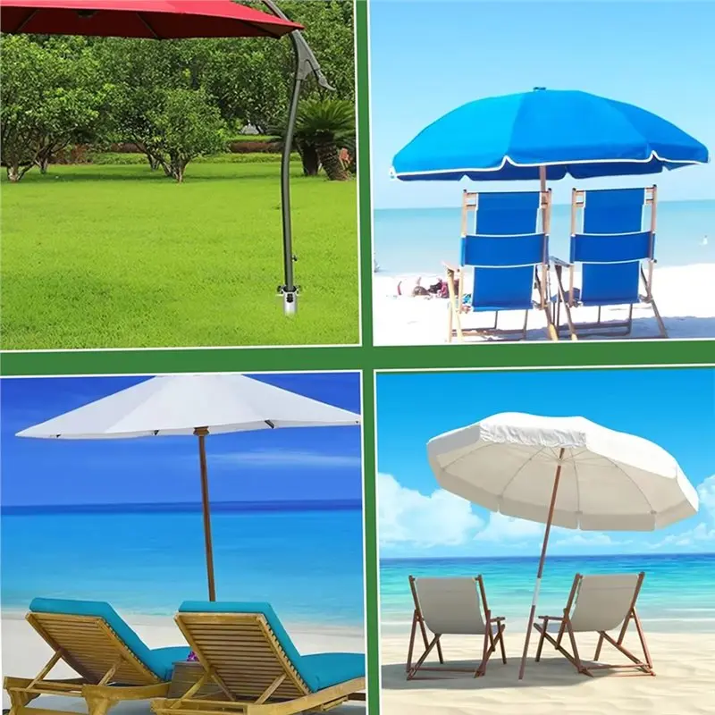 ABMO Beach Sunshade Umbrella Frame - Heavy-Duty Metal Sand Anchor Ground Stake For Windproof Stability