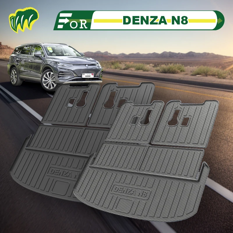 

1 set For 2023 DENZA N8 Custom Fit Car Trunk Mat and Seat back All Season Black Cargo Mat 3D Shaped Laser Measured Trunk Liners