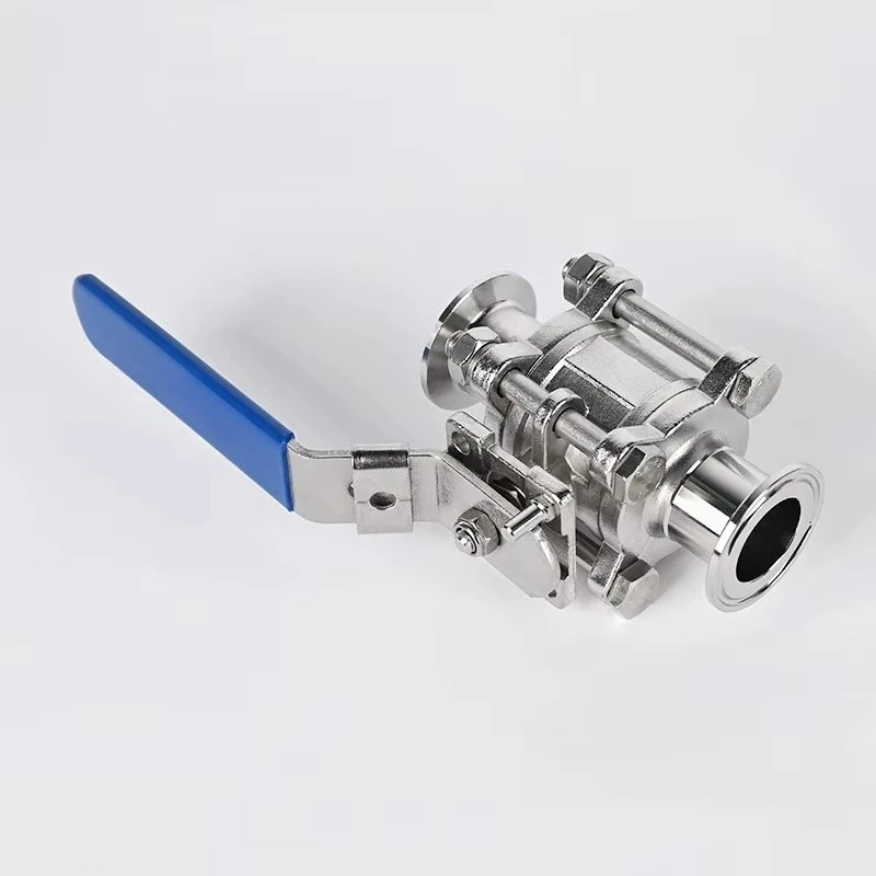 Three-piece Quick-loading Straight-through Ball Valve  Q81F-16P Manual Sanitary Chuck Quick-connect Pipeline Valve Clamp