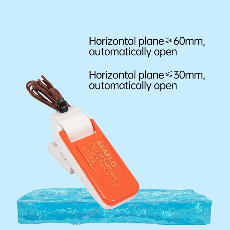 Sea플로 플로트 스위치 물 흐름 자동 전원 끄기 제어 센서 잠수정 펌프 소형 섬프 펌프 빌지 펌프