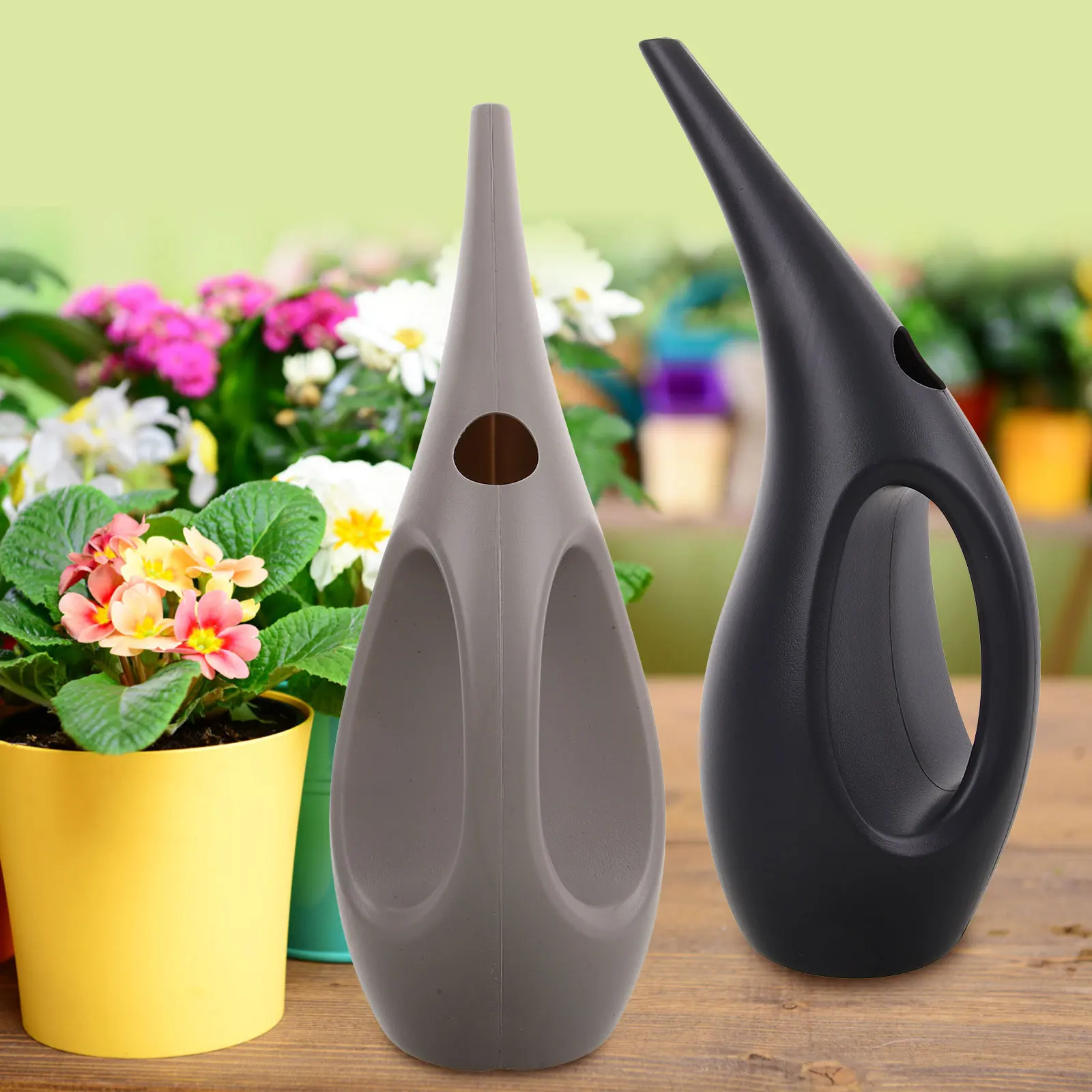 

2pcs Long Spout Watering Can Large Capacity PP Material Garden Plants Flowerpot Lightweight Design Anti Aging Spraying Bottle