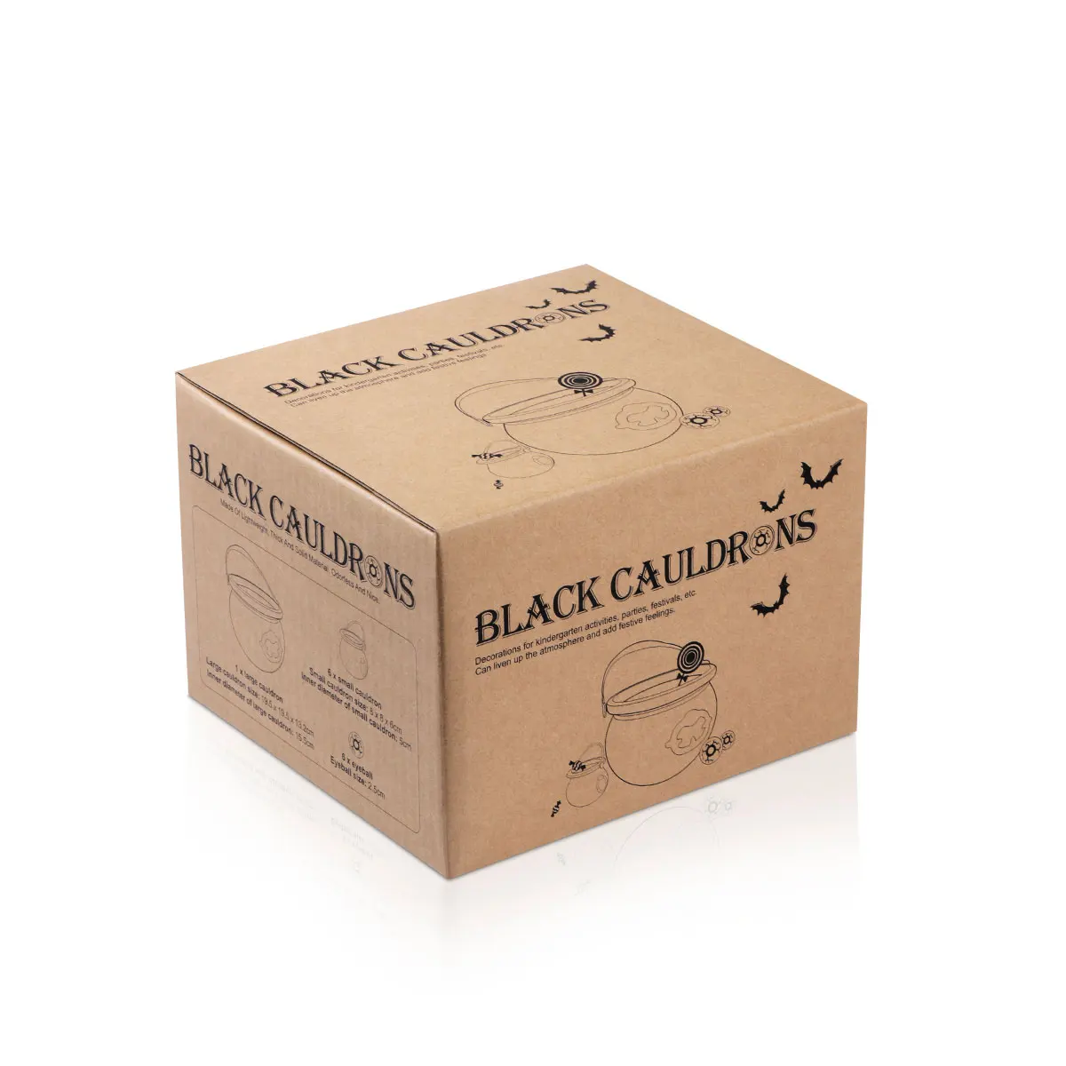 

7Pcs Halloween Candy Bucket Black Plastic Cauldron Candy Holder Kids Trick Or Treat Party Favor Black Cauldron