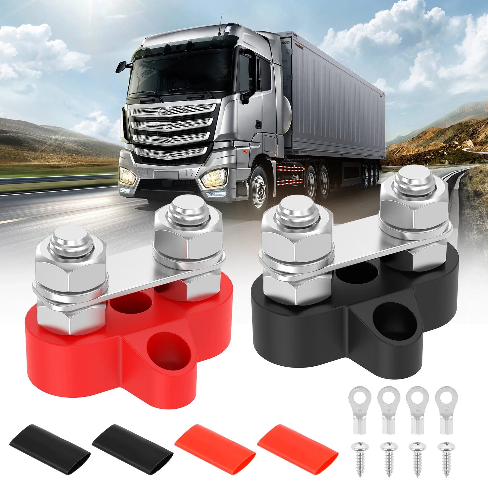 

Battery Junction Blocks 12V Bus Bar Reliable Battery Wire Terminal Block M8 Battery Distribution Block for Auto Car Termin Block