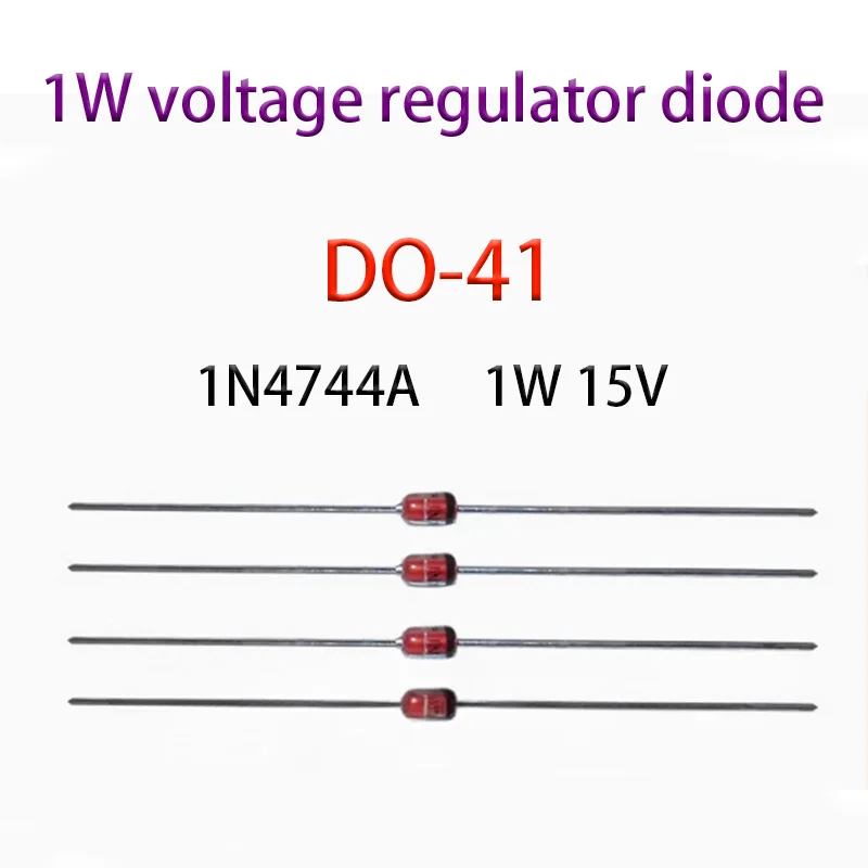 Voltage regulator diode 1N4744A 1W 15V directly inserted into DO-41 voltage regulator glass tube 100PCS