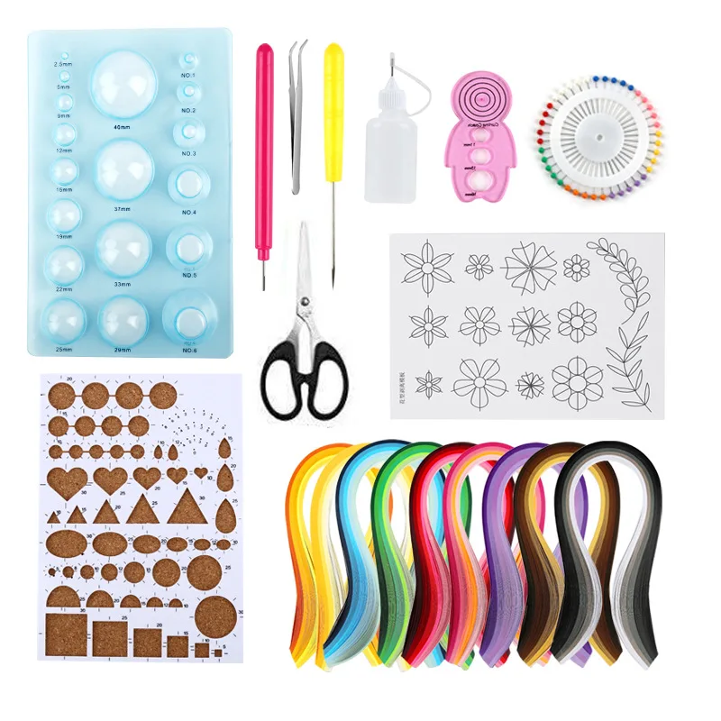 Paper Strips Quilling Tool Kit 10 Tools 900 Colorful Strips for Scrapbooking Decor Christmas Gift Beginners DIY Craft Handcraft