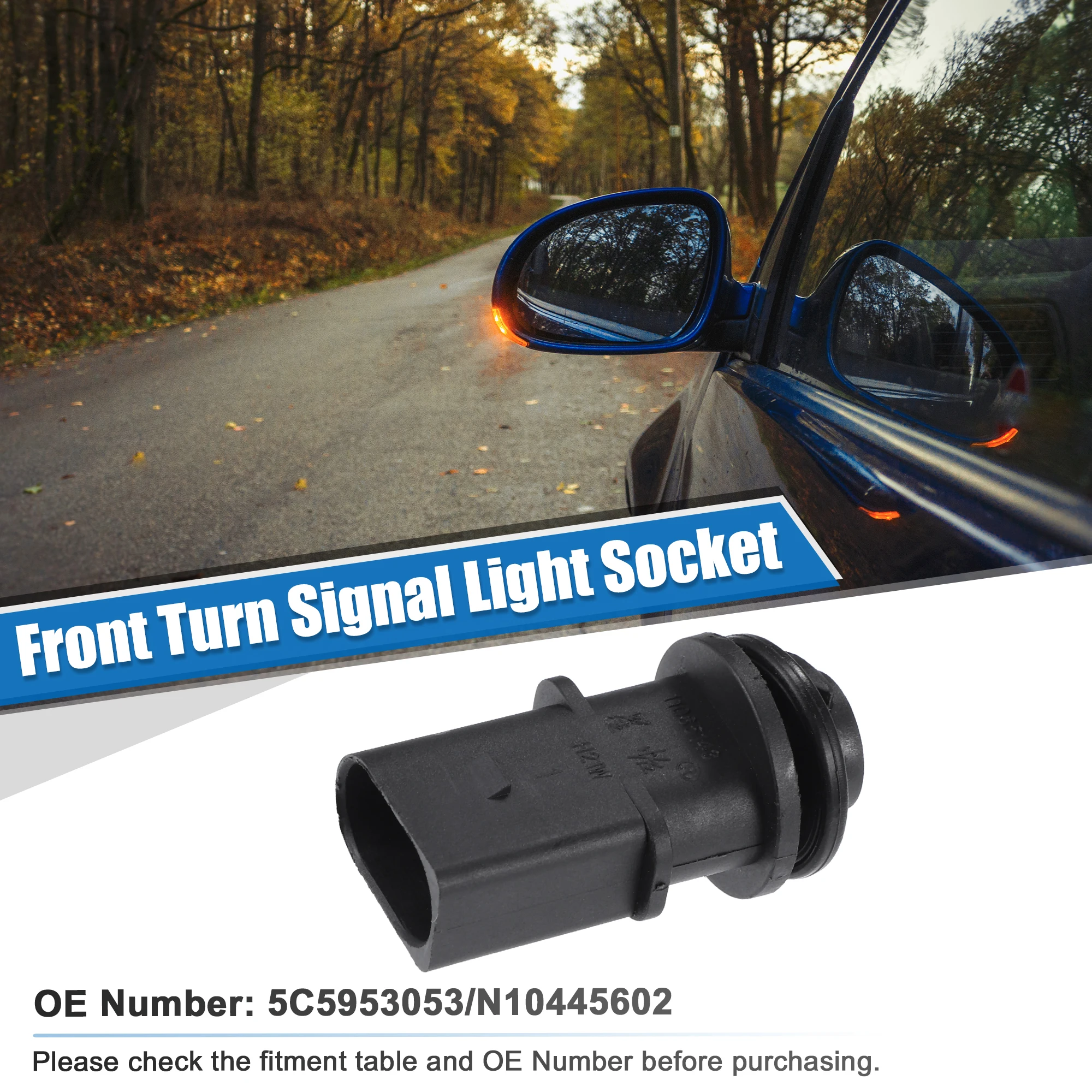 UXCELL 2pcs No.5C5953053 Turn Signal Light Socket for Volkswagen Phaeton 2004-2006 for Volkswagen Passat 2006-2010