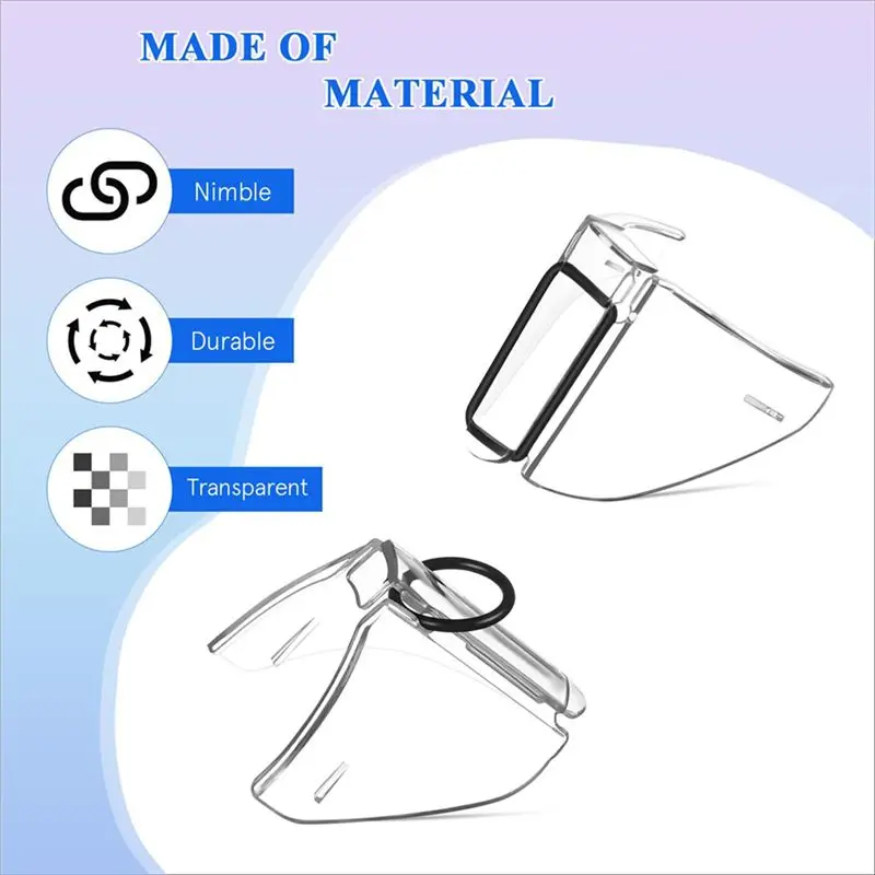 B04B-6 Pairs Safety Glasses Side Shield On Eye Glasse Side Shield Anti-Slip On Side Shield For Safety Glasses