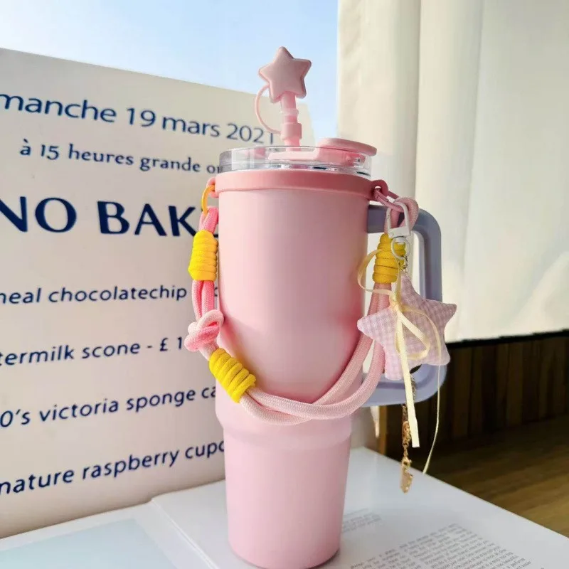 Cute Woven Strap Hand-held Water Cup Lanyard For Stanley Tumbler Universal Accessories Suitable 6-10cm Cup Mouth Holder Sleeve view 5