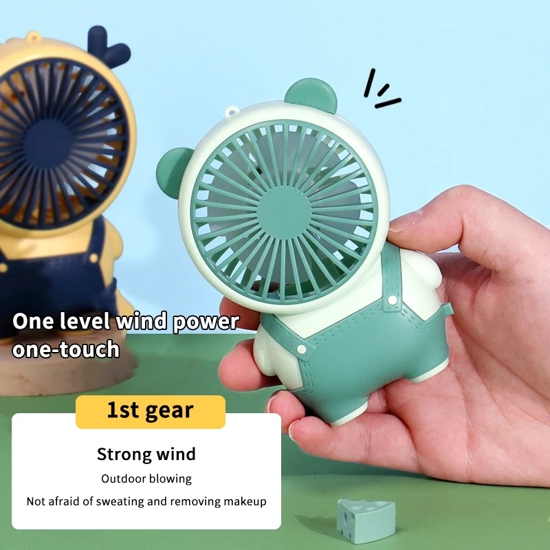 新しい漫画ハンドヘルド三速ミニ USB 充電式小型ファンデスクトップ夏の寮オフィス屋外ポータブルに適しています