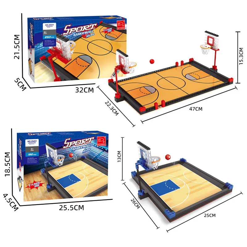 

New Basketball Court 3D Model Building Blocks DIY Assembly Activity Doll Model To Send Children's Christmas Birthday Gift