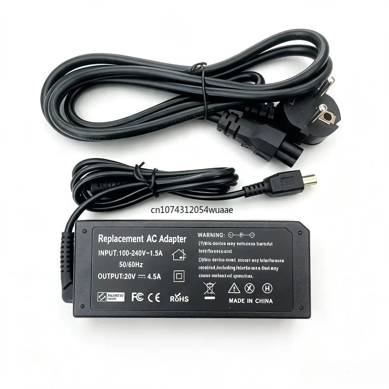 AC Adapter 90W 20V 4.5A Laptop Charger for Lenovo ThinkPad X1 Carbon T440 E431 G410 45N0237 45N0236 45N0239 344428U Power Cord