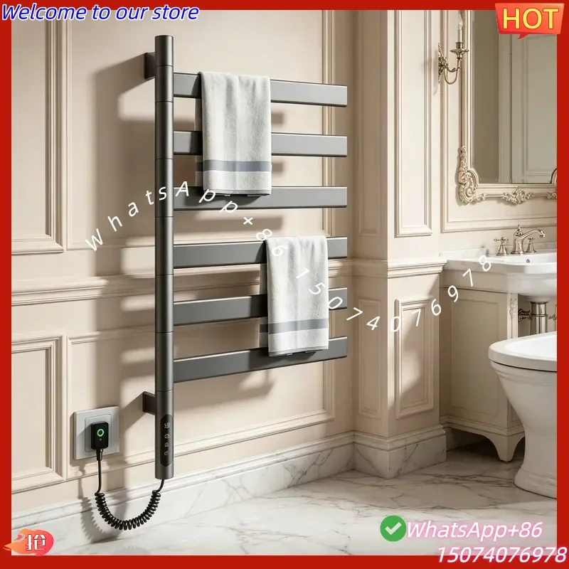 2026New 150W Smart Electric Towel Warmer | 6-Bar Rotating, WiFi & App Control, Stainless Steel