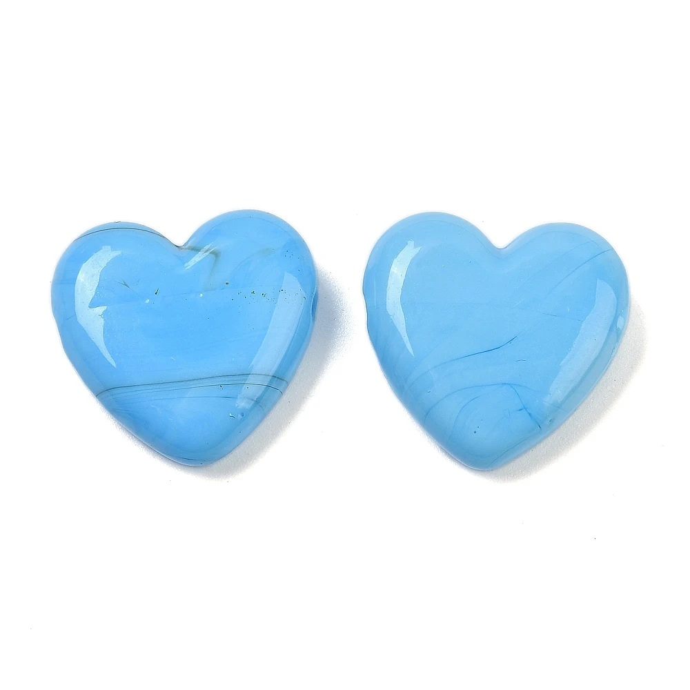 10 Stück handgefertigte mehrfarbige Herz-Glasperlen aus Lampwork-Glas, Valentinstagsgeschenk, 19–20 x 6,5–7 mm für die Herstellung von DIY-Schmuck – Detail 31