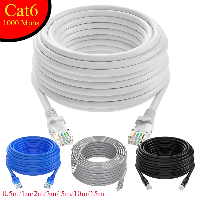 Cat6 LAN Wire Internet Lead Cord Router Computer CableEthernet Cable RJ45 UTP 1000Mbps Network Cord 0.5/1/2/3/5/10/15/20/30/50M