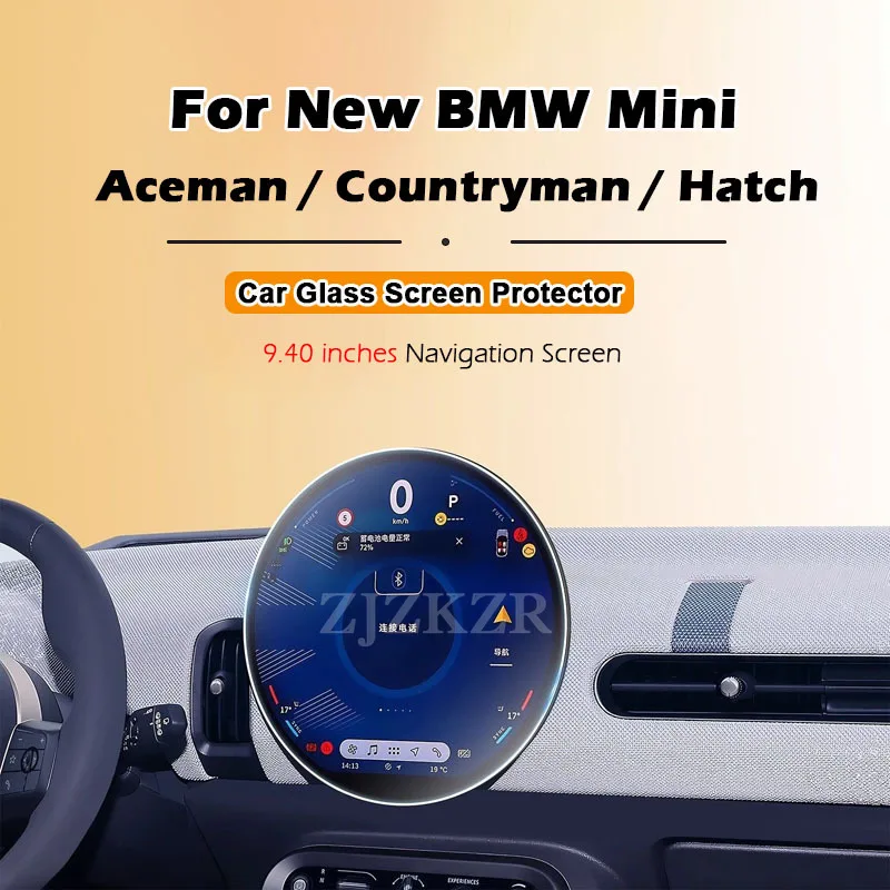 For BMW MINI Aceman SE Countryman U25 Hatch F65 F66 J01 2023-2025 9.40 inches Car GPS Navigation Tempered Glass Protective Film