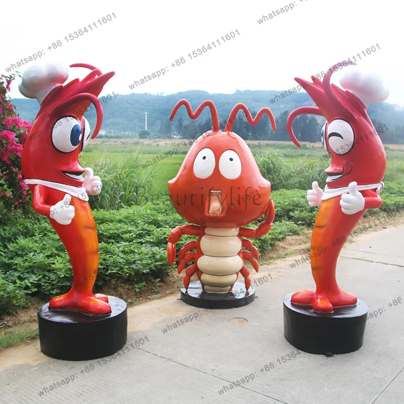 Crayfish large ornament food stall outdoor decoration store opening welcome sculpture