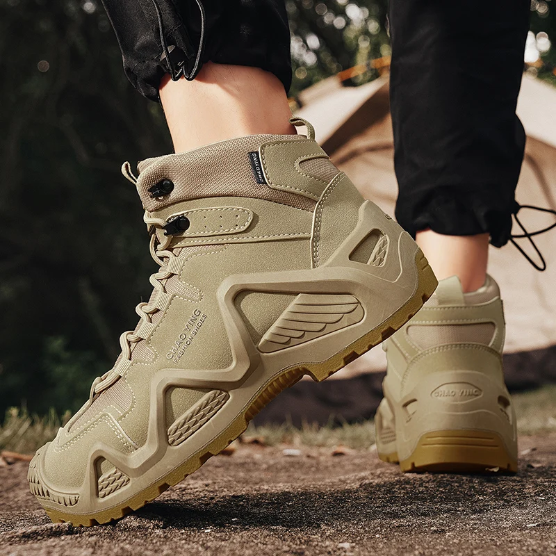 

Мужские высококачественные кроссовки для активного отдыха с застежкой-регулятором, модные противоскользящие ботинки для походов и спорта, ботинки до щиколотки.