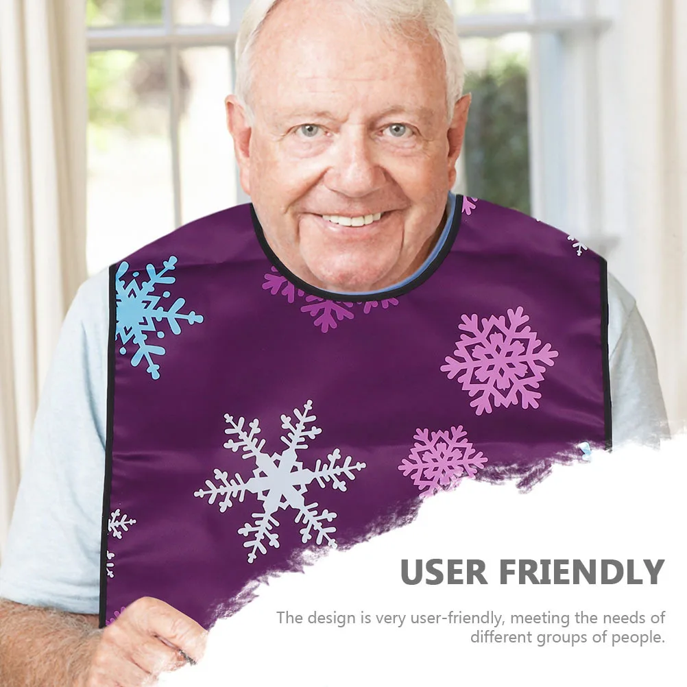 

2pcs Christmas Adult Bib Adjustable Waterproof Bib For Elderly Seniors Women Men Xmas Eating Protector Large Print Decorative