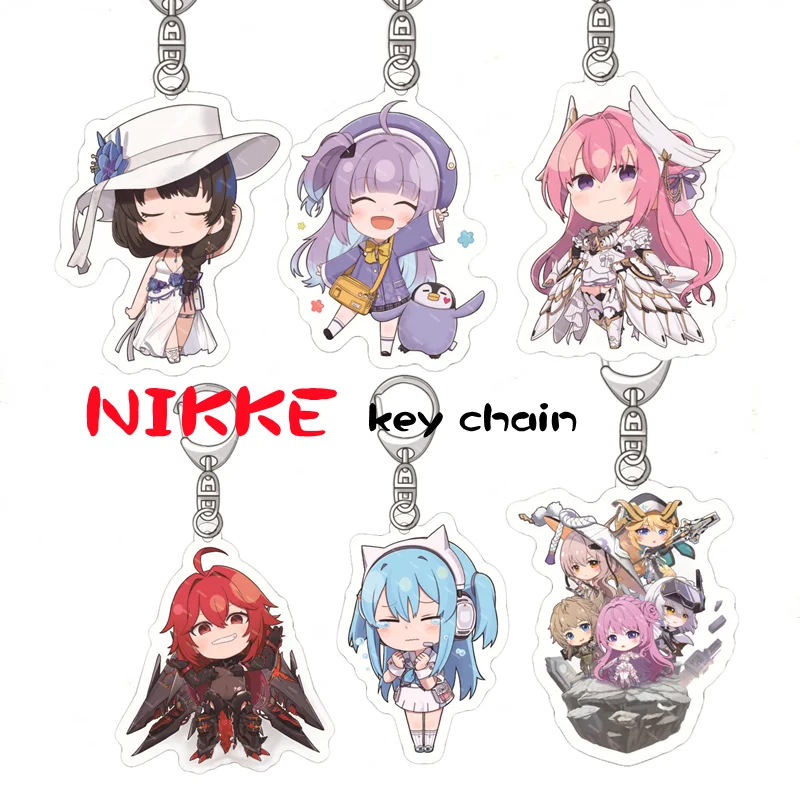 NIKKE The Goddess of Victory Anime Keychain Women Marian Anis Neon Acrylic Key Chain Man Kawaii Key Ring Bag Pendant Ornament