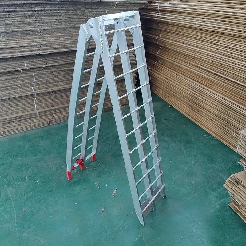 Motorrad-Steigungskletterleiterrampe, rutschfestes Transportpaket aus Aluminiumlegierung