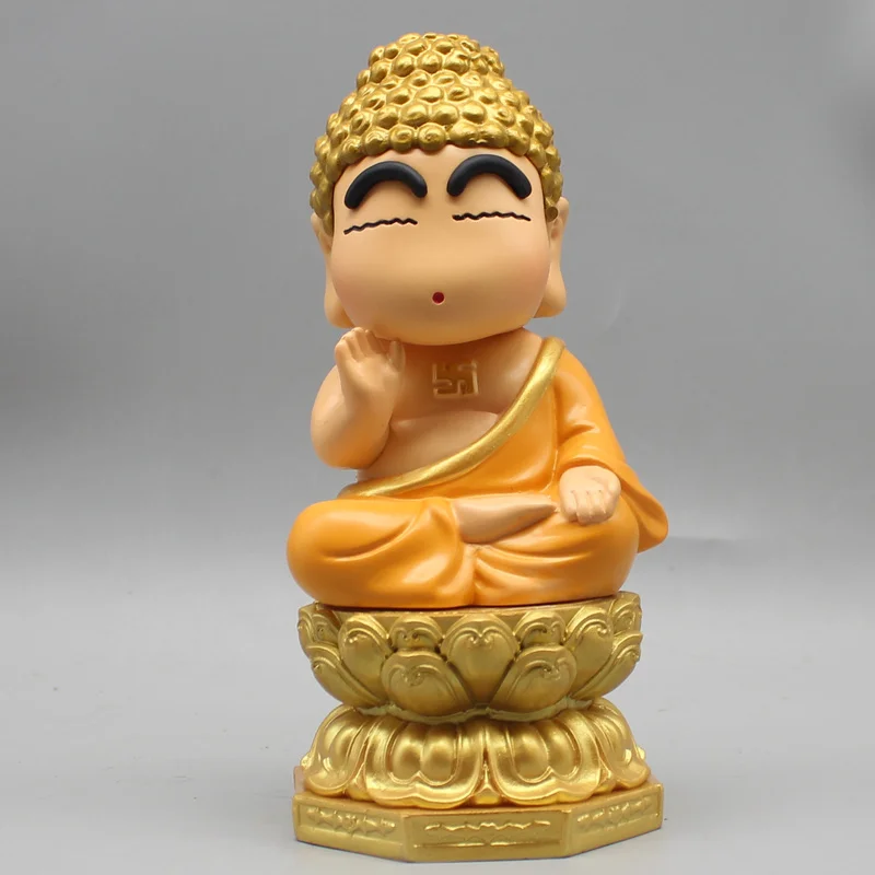 16cm Cartoon Gk Crayon Shin Chan Cos Buddha Good Luck Lotus Creative Kawaii Desktop Decorations Model Doll Children'S Toys Gifts