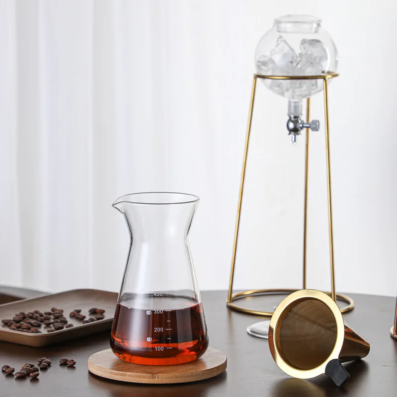 Ice Drip Coffee Maker Tea Pot Holder Set Ice Drip Home Drip Hydraulic Hand Brew Ice Brewer Cold Brew Tea