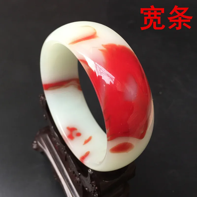 

Золотой нефритовый браслет Chicken Blood Jade Gobi Jade Браслет-браслет для женщин Модные украшения, темперамент и одевание