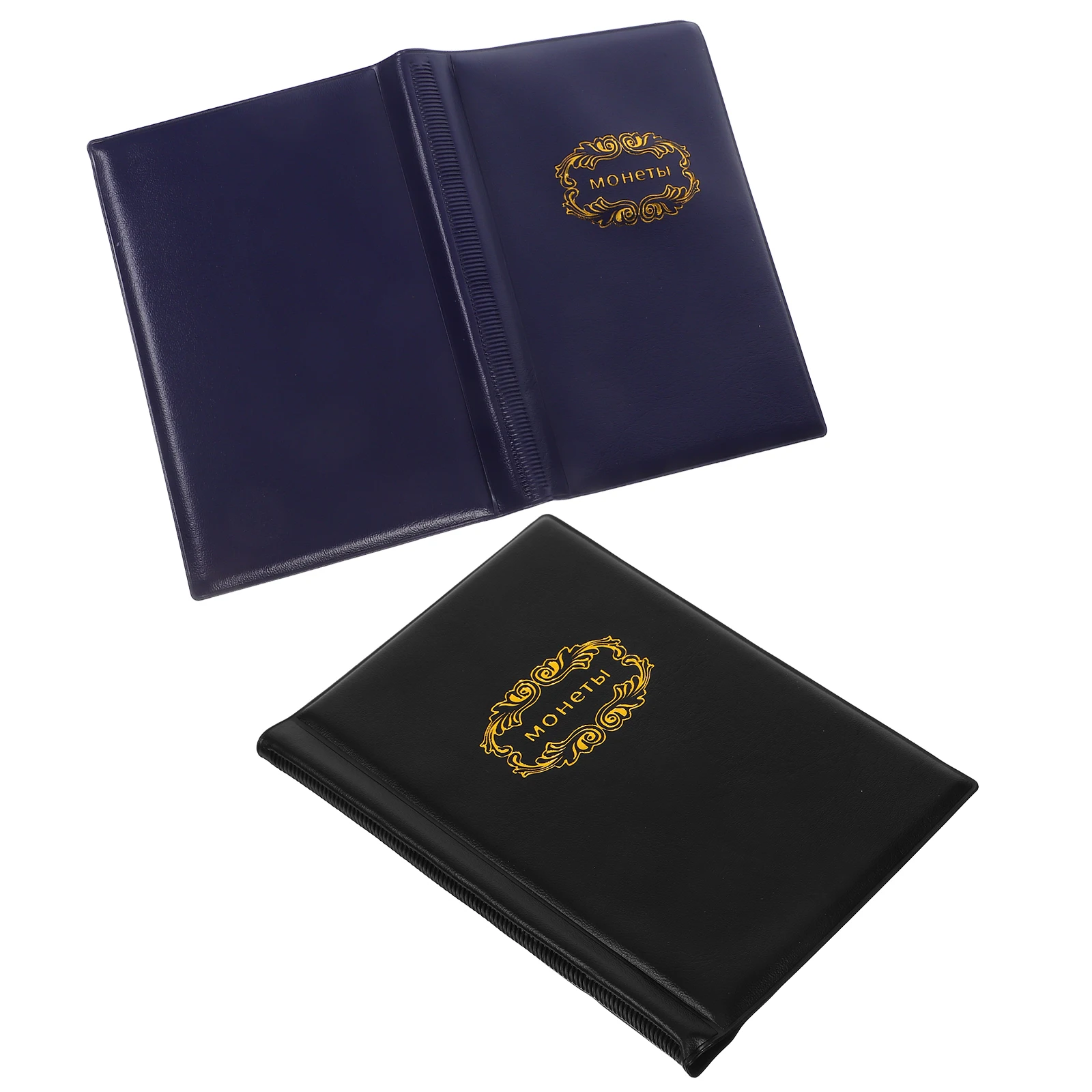 

2pcs Storage Album 120 Pockets Pu Cover Transparent Holder Book For Collectors Lightweight Portable Collection Organizer Specie