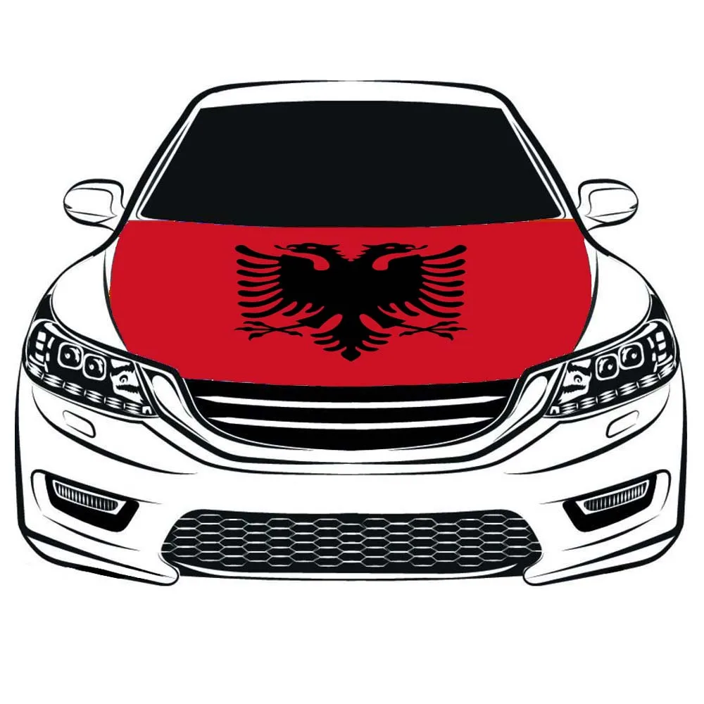 Albania flag car Hood cover 3.3x5ft/5x7ft 100%polyester,engine elastic fabrics can be washed, car bonnet banner flags