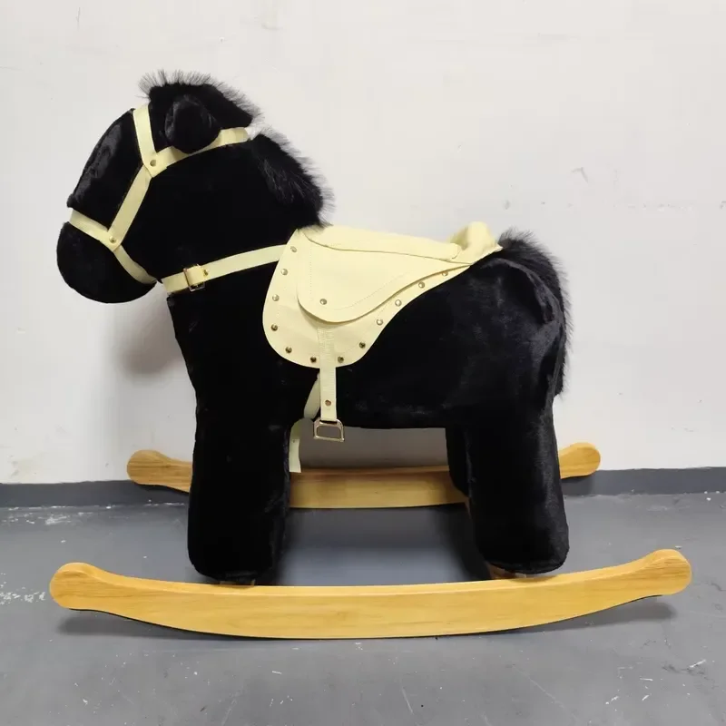 Creative Modern Riding Chair Pony Styling Chair Trojan Horse Modern Living Room Children's Fabric Rocking Chair Home