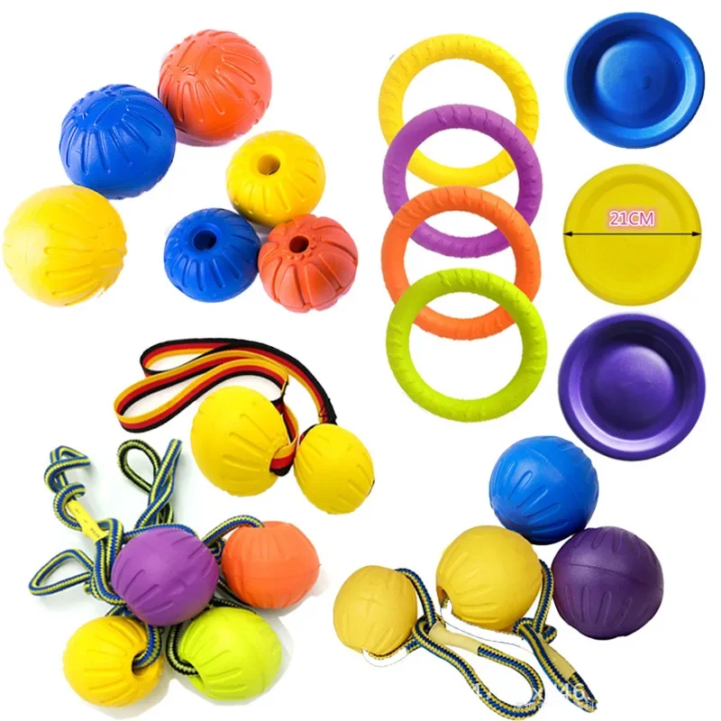 Dog Ball Toy with Rope Indestructible Interactive Dog Toy Pet Training Chew Toys Tooth Clean Solid Core EVA Elastic Ball For Dog