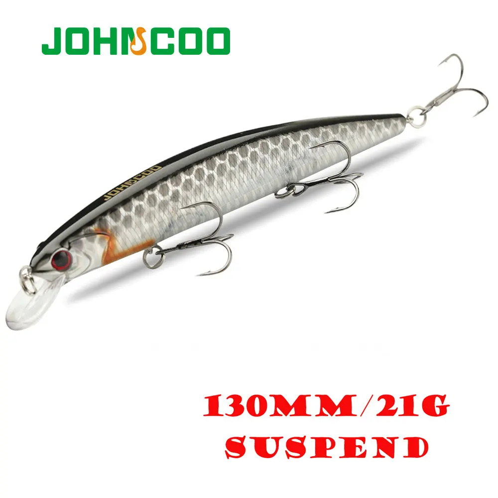 Johncoo 13cm 21g Suspend Fishing Lure Dive1.8m fishing lures Wobbler hard bait quality professional minnow for fishing tackle