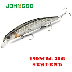 Johncoo 13cm 21g Suspend Fishing Lure Dive1.8m fishing lures Wobbler hard bait quality professional minnow for fishing tackle